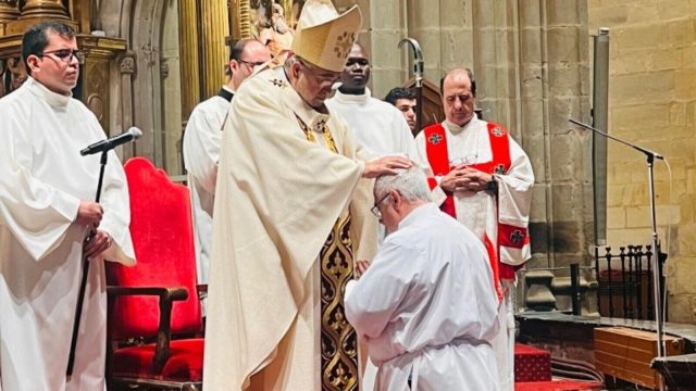 Miguel Sierra Manteca at his ordination as a permanent deacon in the cathedral of Astorga
