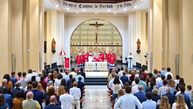 Nine young men beginning their formation for the priesthood at the Getafe Diocesan Seminary