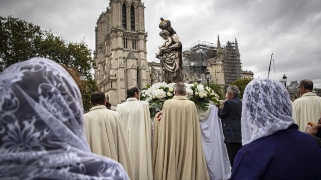 A large open square in central Paris, the site of the papal Mass planned for September 26