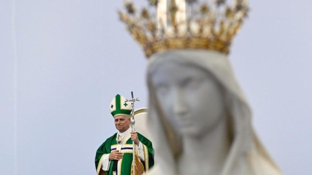 Pope Leo XIV during his visit to the Shrine of Lourdes in France