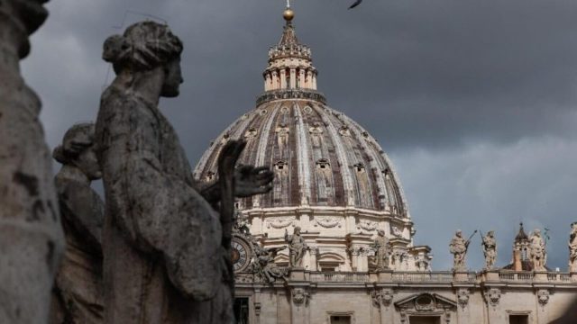 A Vatican building where the trial of former Jesuit Marko Rupnik is being held