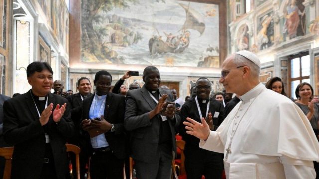 Seven Spanish missionaries gathered together in Lome, Togo, during filming of the Domund 2026 campaign video