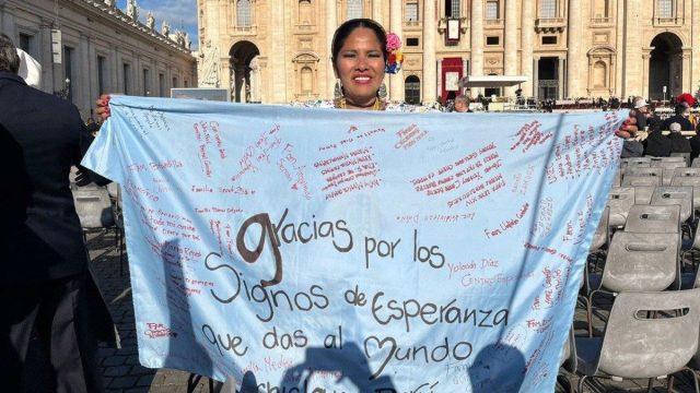 Glenda Katya Alvarado Cáceres, a Peruvian from Chiclayo, at the International Meeting for Peace in Assisi