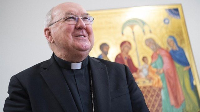Cardinal Kevin Farrell speaking at the Vatican meeting on the family