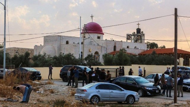 The Greek Orthodox Church of St. George in the Jordanian village of Hammoud, where gunmen opened fire during a funeral service