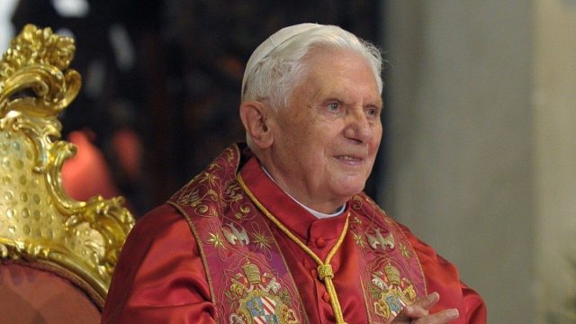 Cardinal Joseph Ratzinger, who was later elected Pope Benedict XVI, in clerical dress